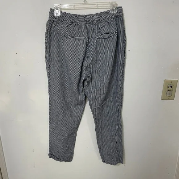Banana Republic Hayden Pant Blue White Striped Tapered Cropped Trousers Womens 6 - Picture 5 of 5
